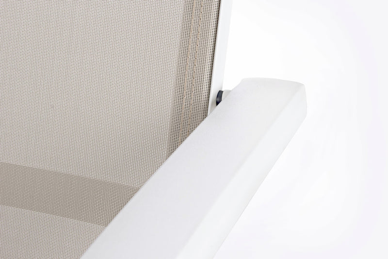 Fotoliu fix pentru gradina / terasa, din aluminiu si material textil, Cruise Alb, l59xA71xH113 cm (8)