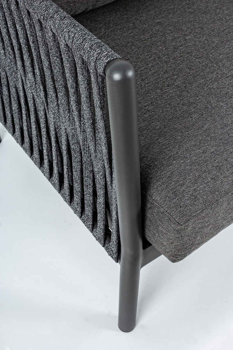 Fotoliu fix pentru gradina / terasa, din aluminiu si material textil, cu perne detasabile, Florencia Antracit, l80xA85xH86 cm (6)