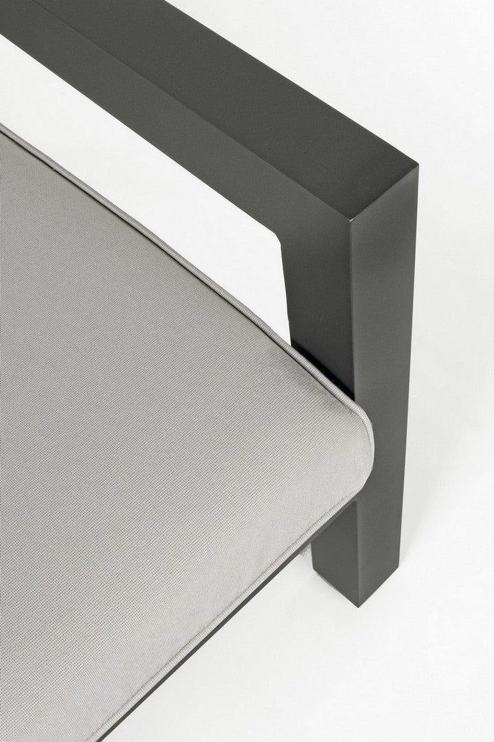 Fotoliu fix pentru gradina / terasa, din aluminiu, cu perne detasabile, Quentin Gri / Antracit, l80xA86xH82 cm (6)