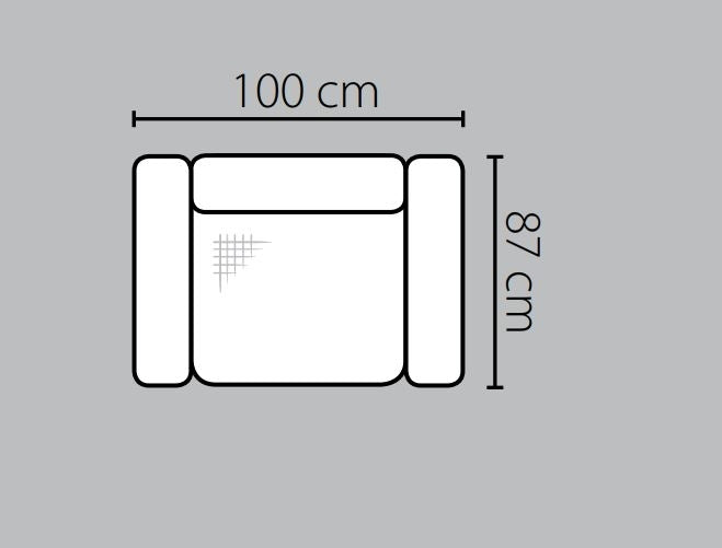 Fotoliu fix tapitat Ballo, l100xA87xH90 cm (3)