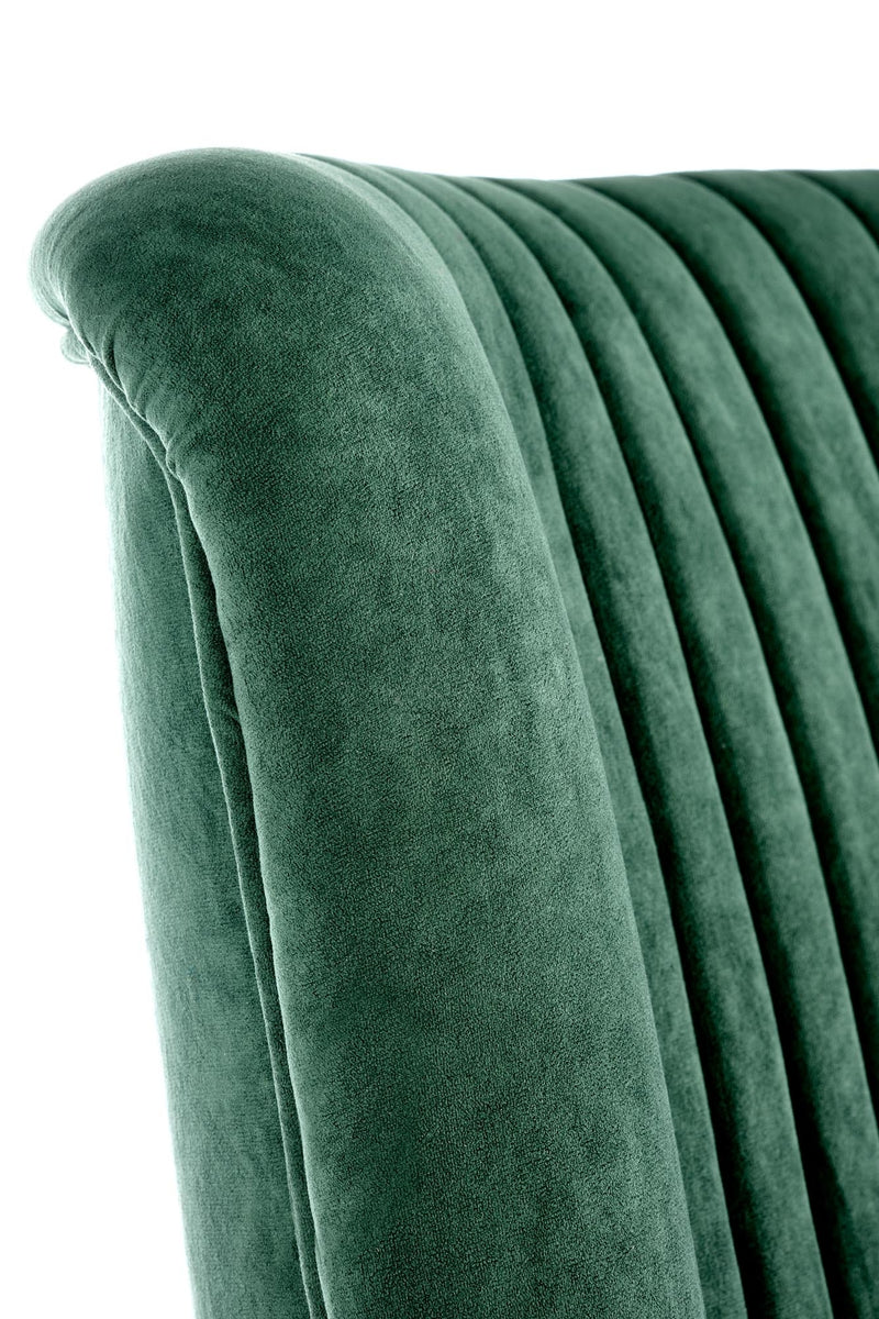 Fotoliu fix tapitat cu stofa si picioare din lemn, Delbert Velvet Verde Inchis / Negru, l75xA70xH100 cm (6)