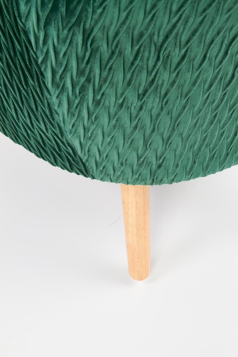 Fotoliu fix tapitat cu stofa si picioare din lemn, Raylin Velvet Verde Inchis / Natural, l70xA78xH100 cm (7)
