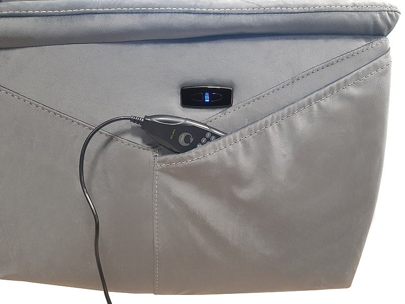 Fotoliu Recliner cu mecanism electric, functie masaj si port USB, tapitat cu stofa, Newlyn M Velvet Gri, l76xA94xH96 cm (5)