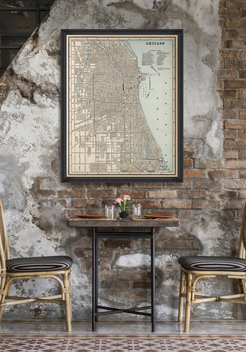 Tablou Framed Art Chicago Map (1)