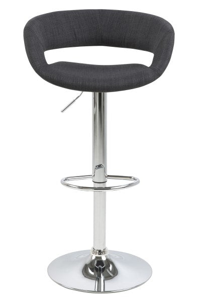 Set 2 scaune de bar tapitate cu stofa si picior metalic Grace Antracit / Crom, l54,5xA48,5xH104 cm (4)