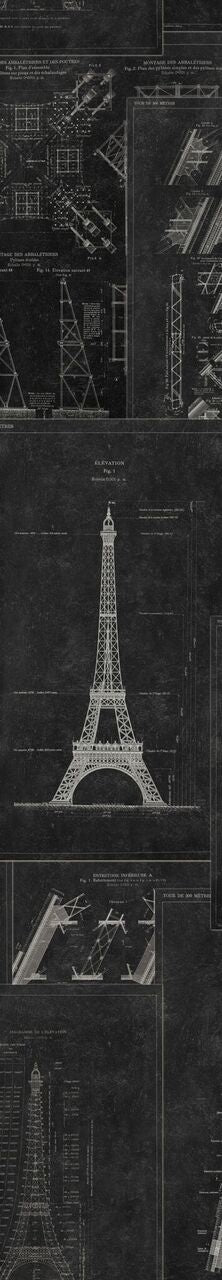 Set 3 role Tapet Imprimat Digital Grand Eiffel Anthracite (4)