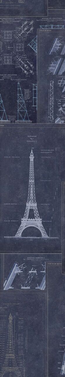 Set 3 role Tapet Imprimat Digital Grand Eiffel Blue (4)