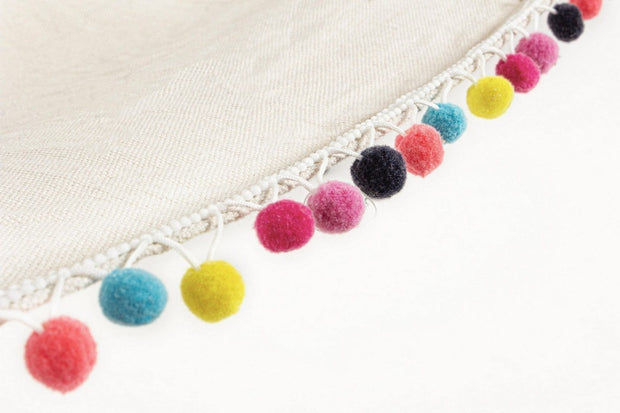 Hamac din bumbac si poliester, Pon Pon Bej / Multicolor, L200xl100 cm (2)