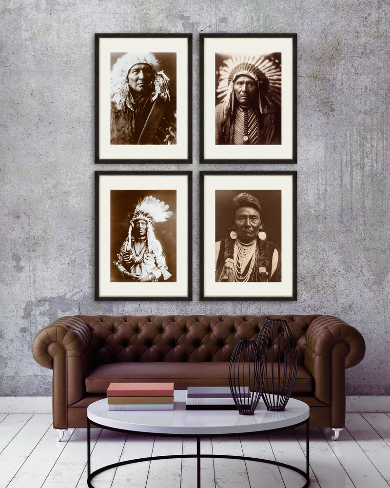 Tablou 4 piese Framed Art Indian Chief Portraits (1)