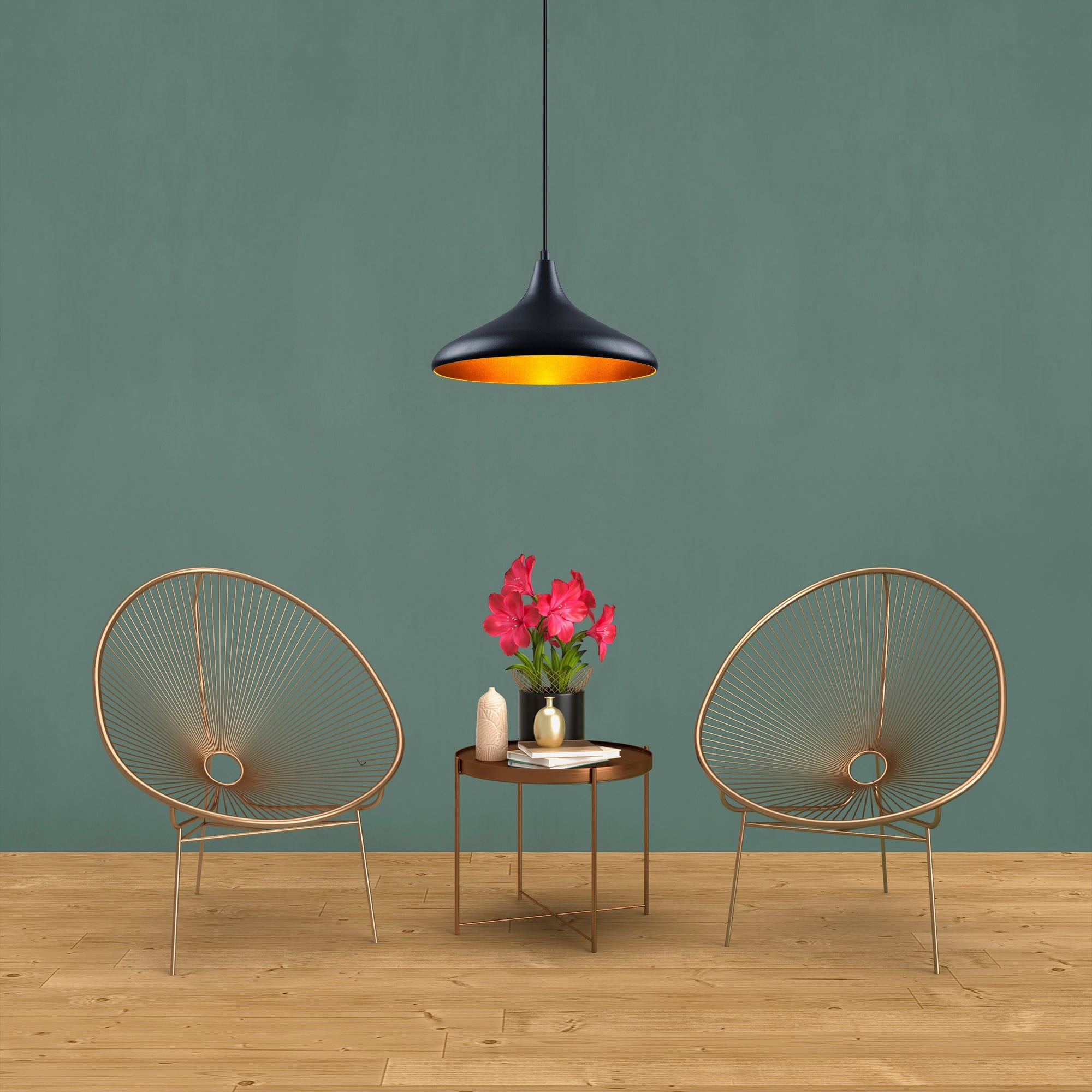 Lustra Atelier Negru / Auriu (3)