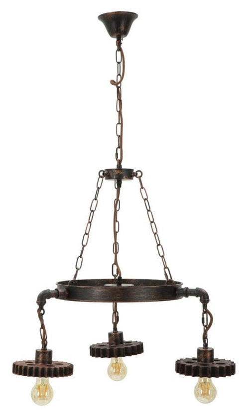 Mauro Ferretti Lustra Ingranaggio 3 Negru / Cupru