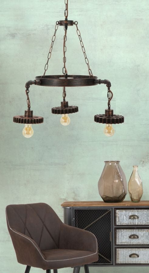 Mauro Ferretti Lustra Ingranaggio 3 Negru / Cupru