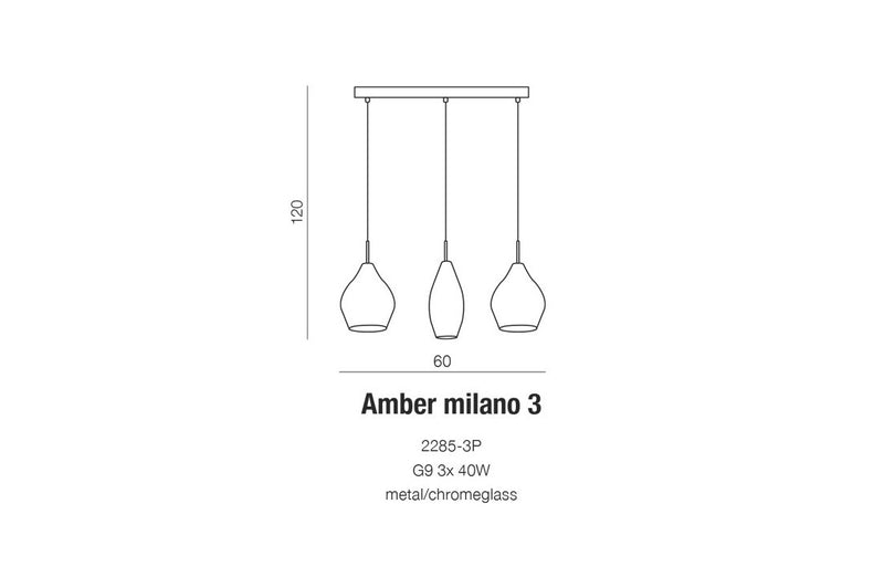 Lustra Amber Milano 3 Clear, AZ3075 (2)