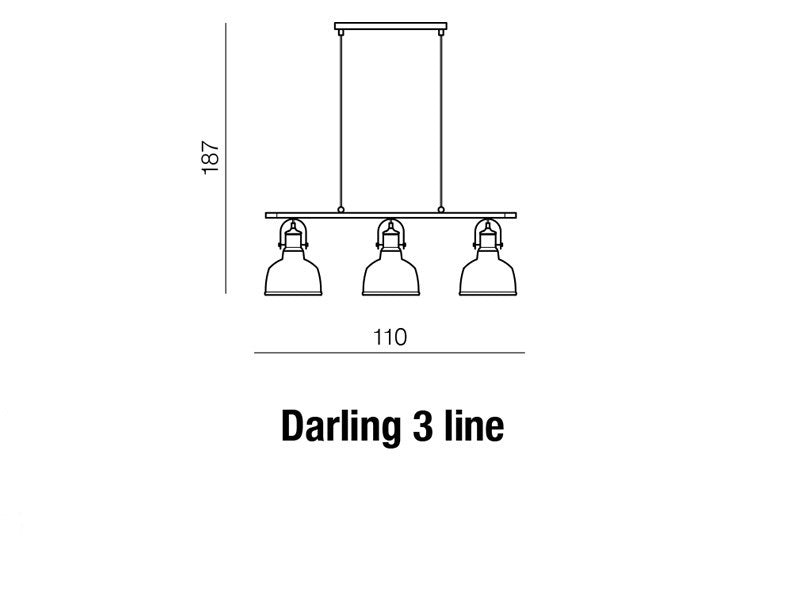 Lustra Darling 3 Line Negru, AZ2144 (3)