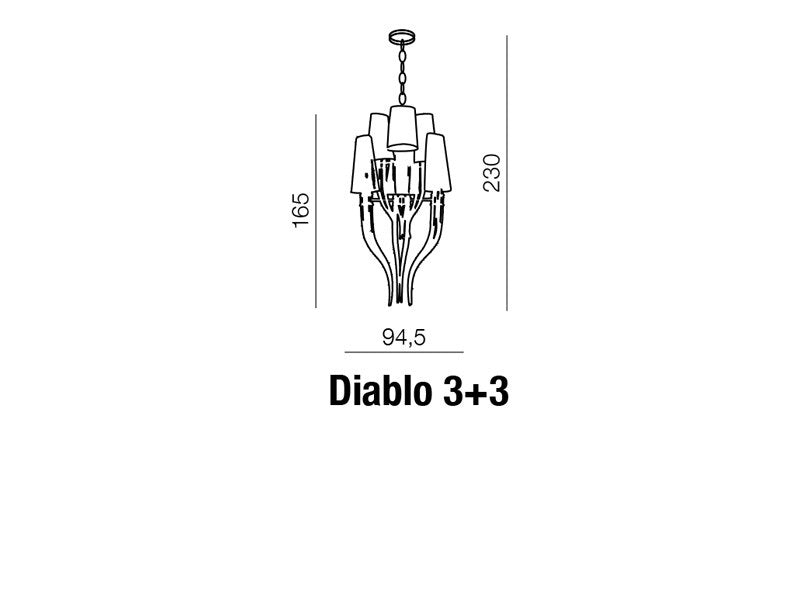 Lustra Diablo 3+3 Negru, AZ1417 (1)