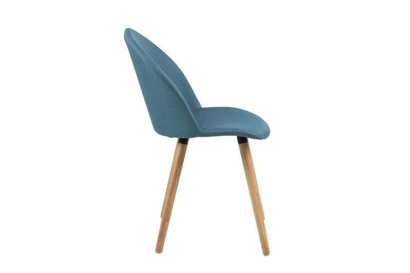 Set 2 scaune tapitate cu stofa, cu picioare din lemn Manley Petrol / Oak, l49xA54,5xH83,5 cm (1)