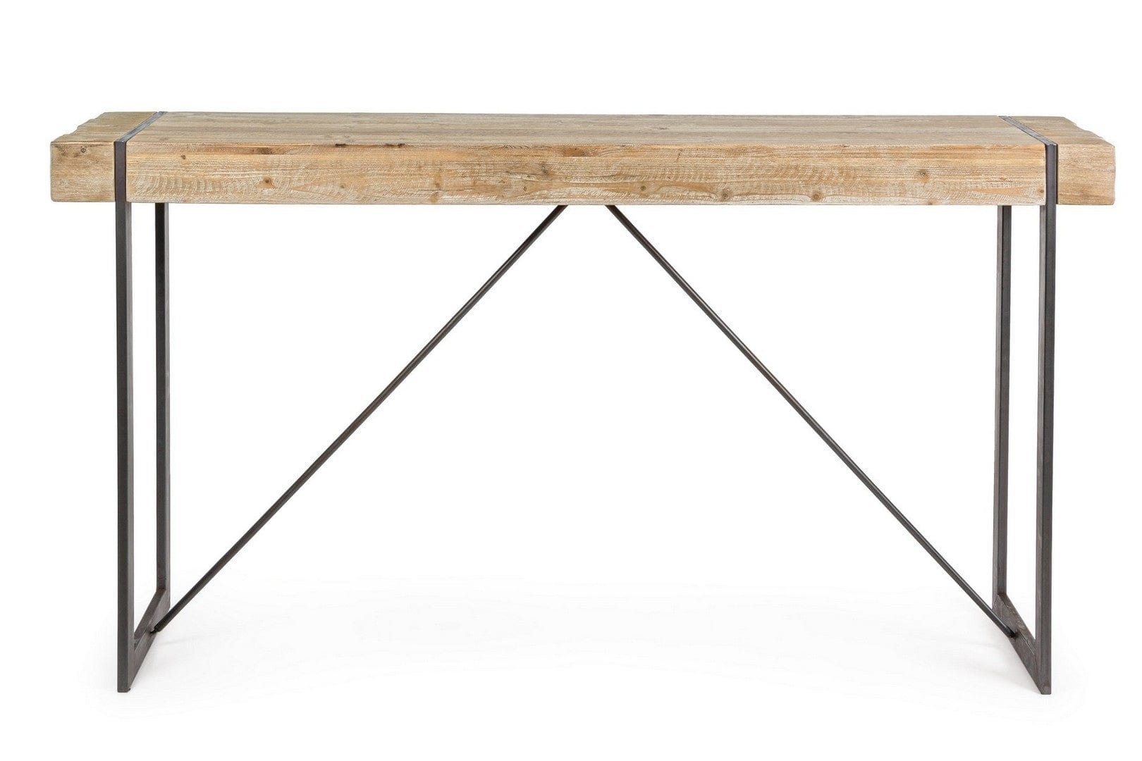 Masa de bar din lemn de brad si metal Garrett Natural / Negru, L200xl50xH110 cm (2)