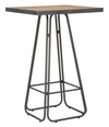 Mauro Ferretti Masa de bar din lemn si metal Dublin Square Natural / Gri inchis, L70xl70xH106 cm