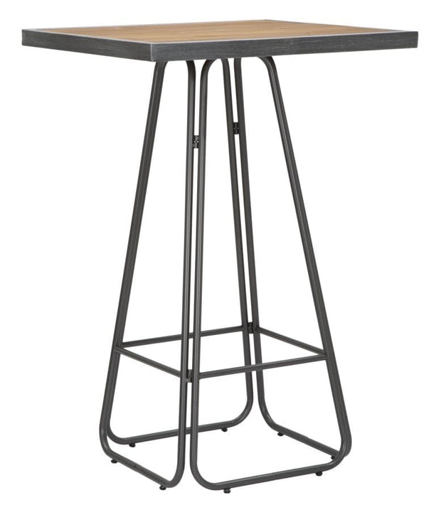 Mauro Ferretti Masa de bar din lemn si metal Dublin Square Natural / Gri inchis, L70xl70xH106 cm