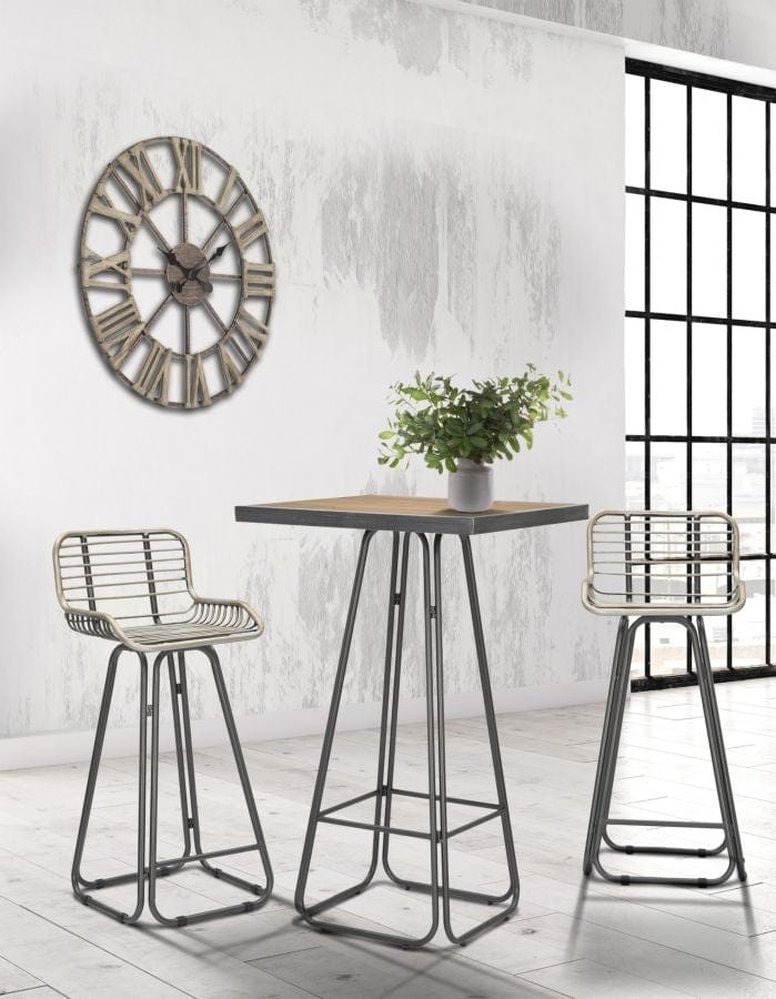 Masa de bar din lemn si metal Dublin Square Natural / Gri inchis, L70xl70xH106 cm (8)