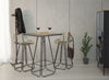 Mauro Ferretti Masa de bar din lemn si metal Dublin Square Natural / Gri inchis, L70xl70xH106 cm