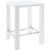 Masa de bar din MDF si sticla, Jam Square Alb, L80xl80xH107 cm
