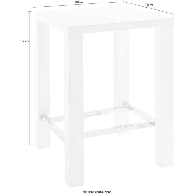 Masa de bar din MDF si sticla, Jam Square Alb, L80xl80xH107 cm (5)