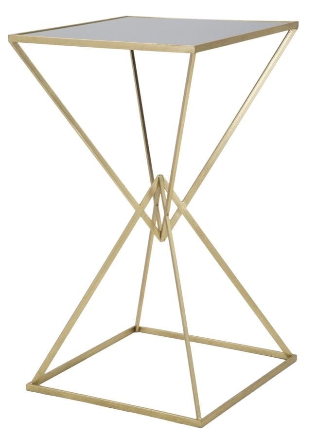 Mauro Ferretti Masa de bar din metal si sticla Piramid Auriu / Negru, L60xl60xH105 cm