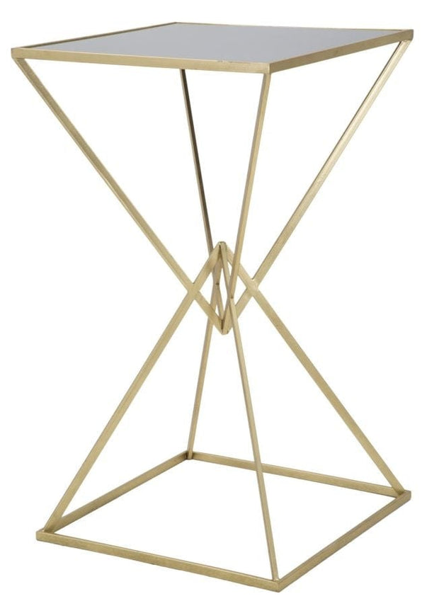 Mauro Ferretti Masa de bar din metal si sticla Piramid Auriu / Negru, L60xl60xH105 cm