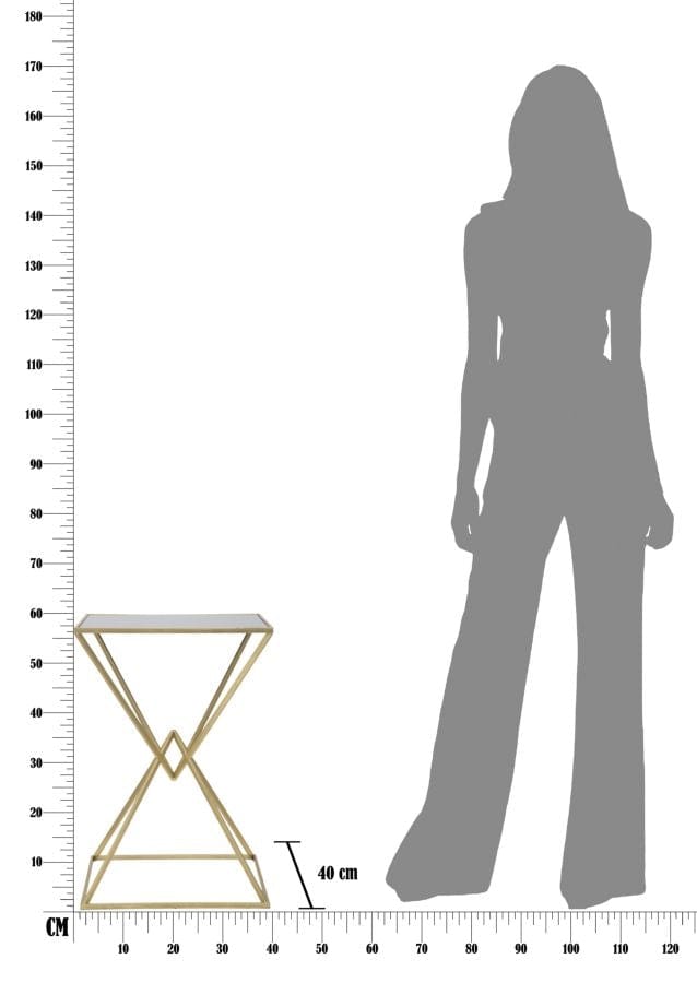 Masa de bar din metal si sticla Piramid Auriu / Negru, L60xl60xH105 cm (10)