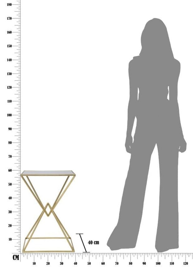 Masa de bar din metal si sticla Piramid Auriu / Negru, L60xl60xH105 cm (10)