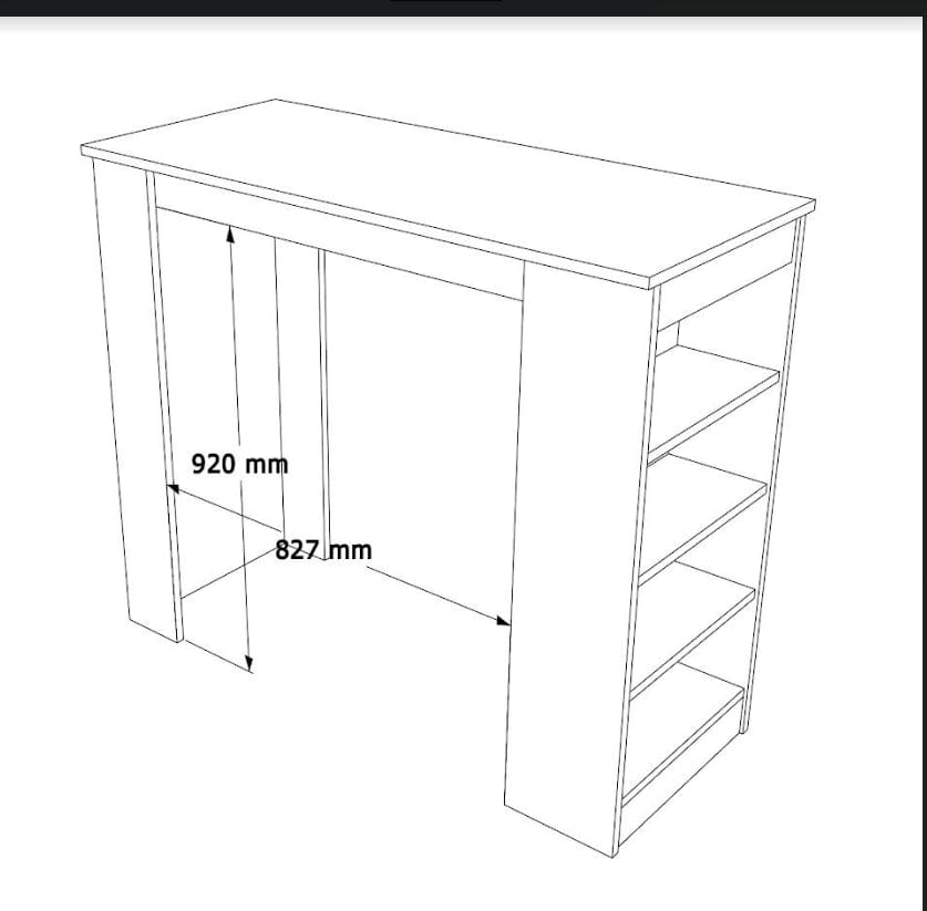 Masa de bar din pal, Style ST1-GW Alb / Gri, L120xl51,6xH101,8 cm (5)
