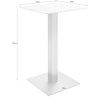 Masa de bar din sticla si metal, Zarina 2 Square Alb / Crom, L70xl70xH105 cm (3)