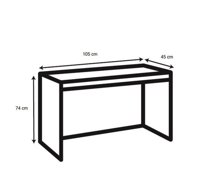 Masa de birou din lemn si furnir, cu 1 sertar, Woodstock Stejar, L105xl45xH74 cm (9)