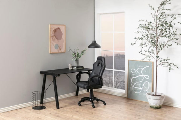 Masa de birou din metal si sticla, Typhoon Negru, L125xl65xH77,5 cm (1)