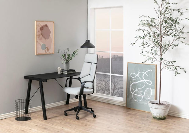 Masa de birou din metal si sticla, Typhoon Negru, L125xl65xH77,5 cm (2)