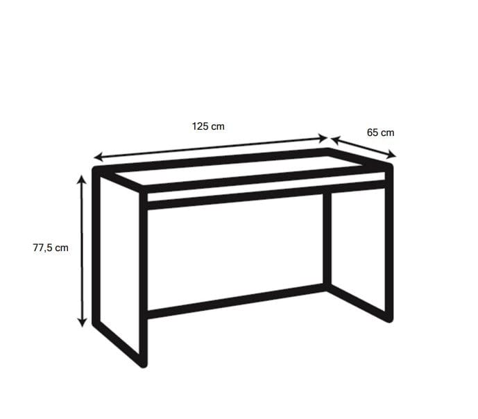 Masa de birou din metal si sticla, Typhoon Negru, L125xl65xH77,5 cm (12)