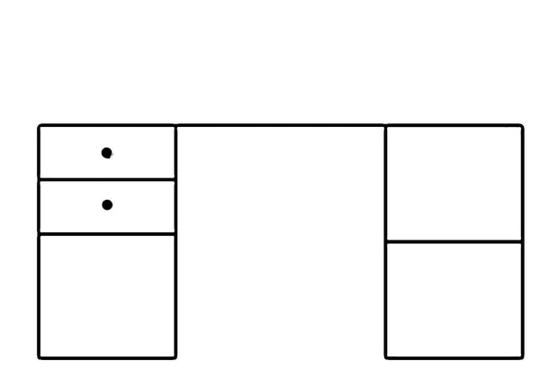 Masa de birou din pal si MDF, cu 2 sertare si 2 usi Gabrielle 15 Alb, L158xl67xH76 cm (5)