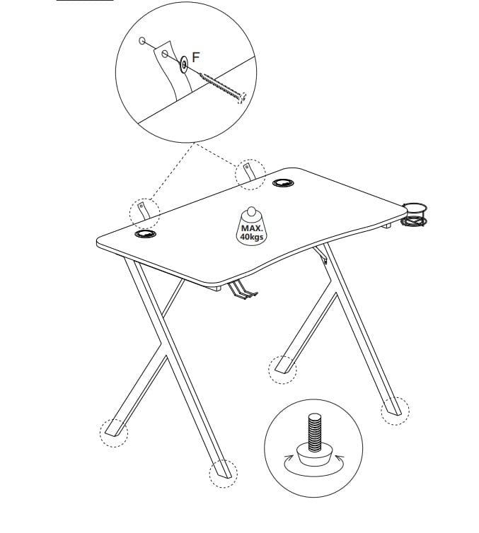 Masa de birou din pal si metal Mario Negru, L100xl60xH75 cm (7)