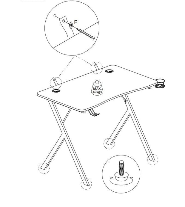 Masa de birou din pal si metal Mario Negru, L100xl60xH75 cm (7)