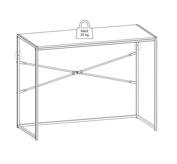 Masa de birou din pal si metal, Seaford Negru Mat, L100xl45xH75 cm (3)