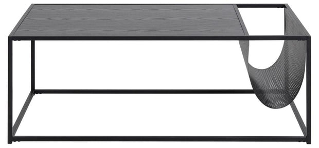 Masa de cafea cu suport pentru reviste, din pal si metal, Seaford Antracit / Negru, L110xl60xH40 cm (6)