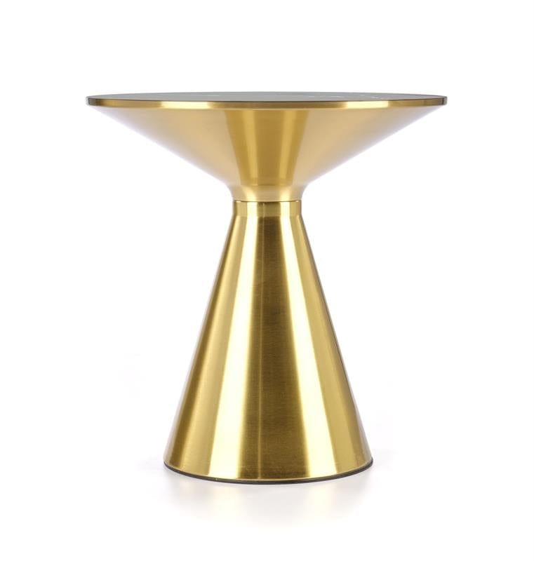 Halmar Masa de cafea din ceramica si metal, Tributis Negru / Auriu, Ø50xH52 cm