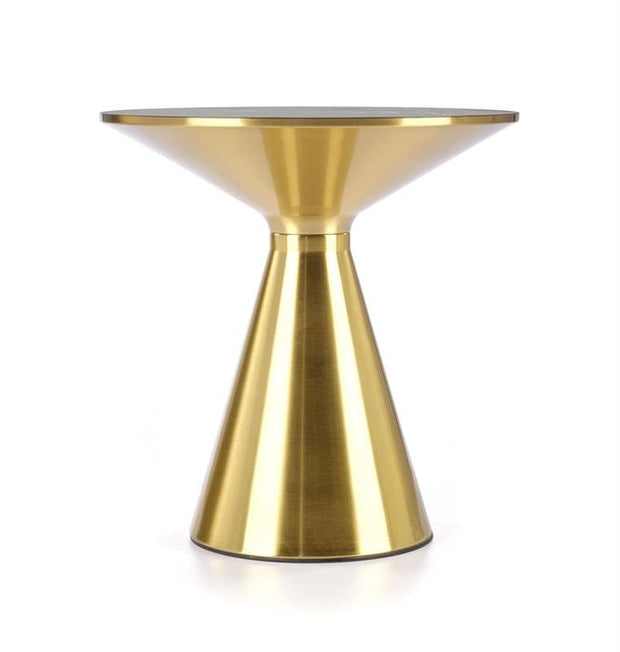 Halmar Masa de cafea din ceramica si metal, Tributis Negru / Auriu, Ø50xH52 cm