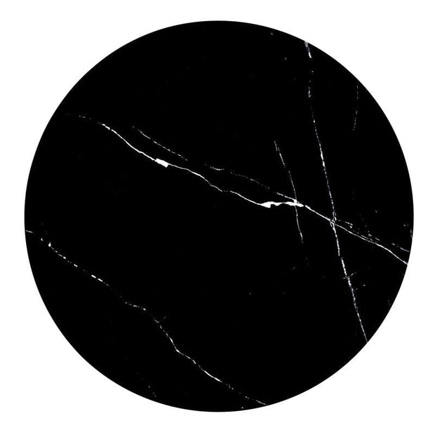 Halmar Masa de cafea din ceramica si metal, Tributis Negru / Auriu, Ø50xH52 cm