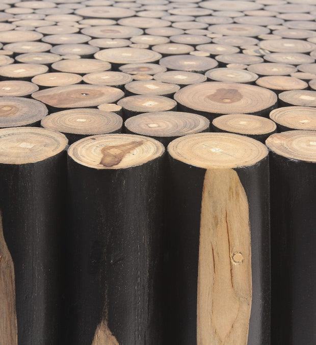 Masa de cafea din lemn, Cody Large Negru / Natural, Ø70xH50 cm (4)