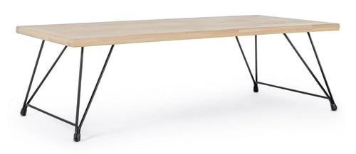 Masa de cafea din lemn de cauciuc si metal District Natural / Negru, L120xl60xH36 cm