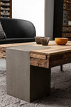 Bizzotto Masa de cafea din lemn de mango si metal, Manchester Natural / Gri / Negru, L118xl70xH45 cm
