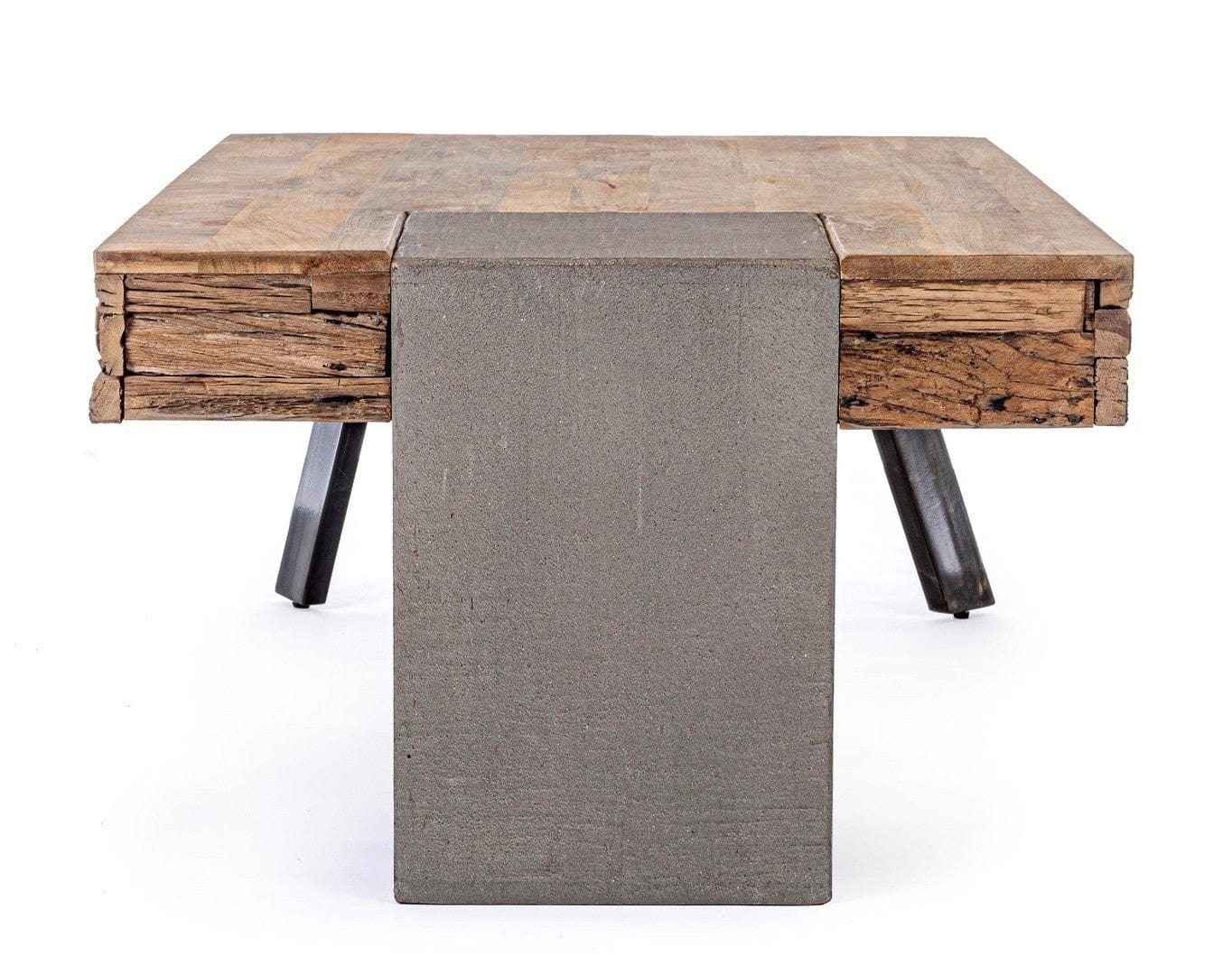 Bizzotto Masa de cafea din lemn de mango si metal, Manchester Natural / Gri / Negru, L118xl70xH45 cm