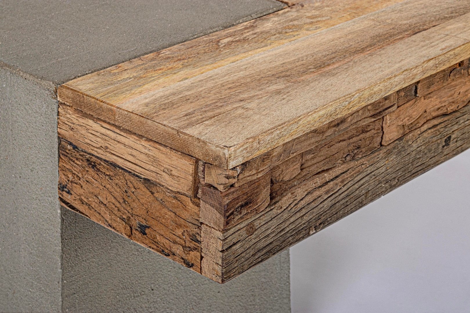 Bizzotto Masa de cafea din lemn de mango si metal, Manchester Natural / Gri / Negru, L118xl70xH45 cm